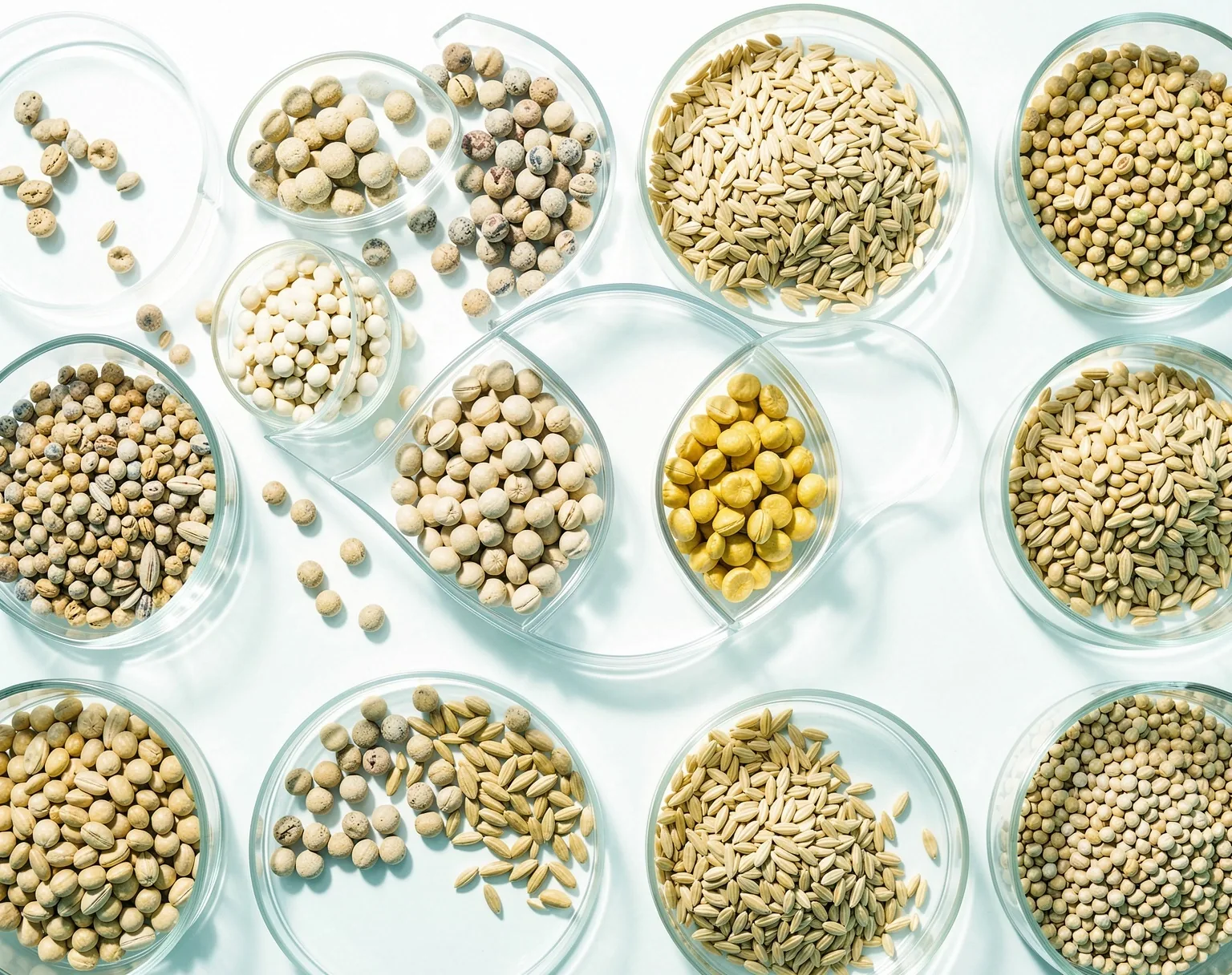 Macro texture of raw whole grains representing research precision